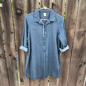 ARIZONA | Girls Denim Quarter Sleeve Button-Up Dress 16 P